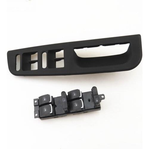 FHAWKEYEQ Chrome Driver Side Master Window Switch + Panel Bezel Trim For VW Bora Jetta Golf MK4 Passat B5 3B1867171E 3BD 959 857