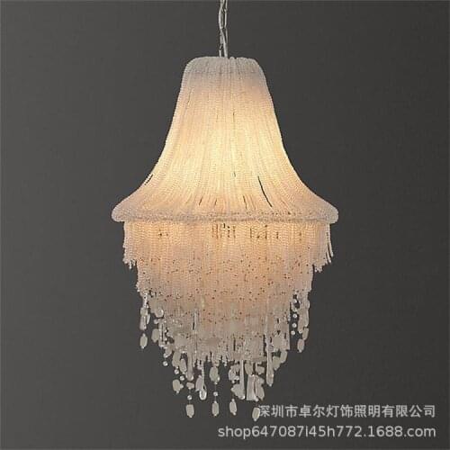 American retro crystal chandelier bedroom living room hotel personality creative jellyfish chandelier