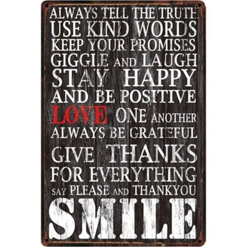 [ Kelly66 ] Smile Merry Christmas Family Rule Metal Sign Tin Poster Home Decor Bar Wall Art Painting 20*30 CM Size y-1982