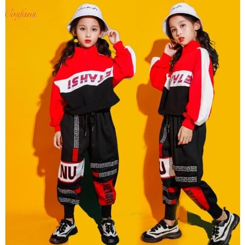 Kids Childrens Ballroom Hip Hop Dance wear Outfits Stage Costume Performance Costume Tank Top Shirt Shorts Girls Stage wear