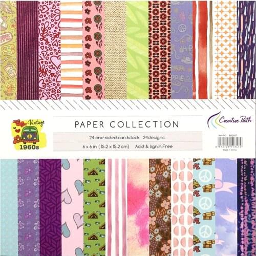 CRZCrafter 152x152mm 6" Inch Scrapbooking Pattern Designer Decorative Papers Pad 40 sheets Craft Paper Background Pack Acid Free