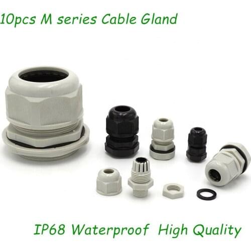 Metric Thread Grey Color PP PA Waterproof IP68 RoHS Nylon Cable Gland M18*1.5 10Pcs/bag