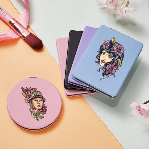 Fashion Makeup Mirror with Double Sides for Gift Girl Portable Travel Folding Magnifying Pocket Cosmetic Compact Vanity Mirrors