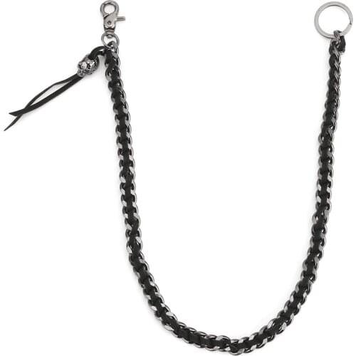 Mens Motorcycle KeyChain Jean Biker Wallet Belts Chain Skull Charm Leather Gothic Rock Pants Trousers Waist Key Mens 2021DR72