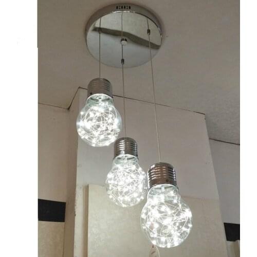 New 3 chandelier glass bulb chandelier post modern creative restaurant bar glass chandelie