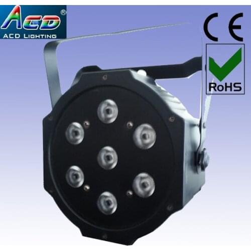 Wholesale 7*10w 4in1 rgba black color plastic house led stage effect mini flat par light 10pcs/flycase