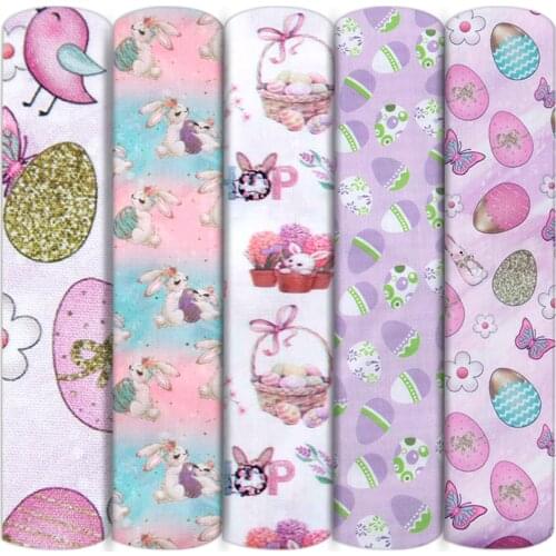 Easter Christmas Polyester&Cotton Fabric for Sewing Dress Cloth Making DIY Cushion Cover,c13867