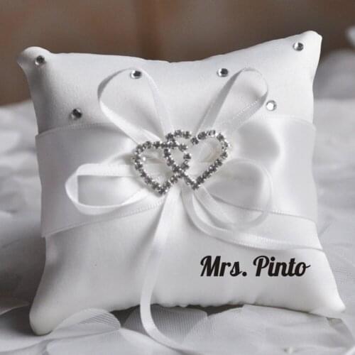 Custom Names and Date Ring Pillow Personalized Wedding Party Decoration Bridal Ring Pillows Cushion Valentine Day Gifts Supply