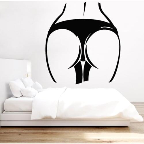 Sexy Nude Buttocks Wall Sticker Naked Woman Vinyl Decal Adult Bedroom Wall Decoration Removable Body Art Murals