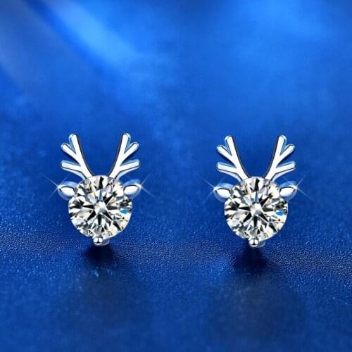 Moissanite Earring 50 Points 1.2g White Diamond 925 Silver Earrings For Women Wedding Party Jewelry Yilu Has You Studs