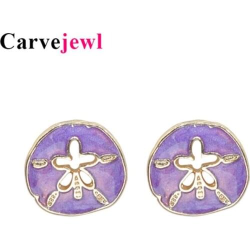 Carvejewl earring stud hand painted enamel glaze earring cute flower stud earrings trendy hot sale jewelry 2019 spring style