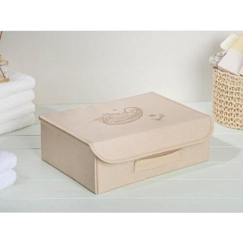 Modern English Home Paisley Storage Box 30x23x11 Cm Beige