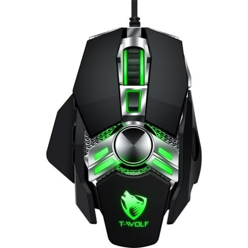 Luminous Weighted Gaming Mouse for E-Sports Desktop USB Internet Coffee Wired Macro Definition with Aggravate Block