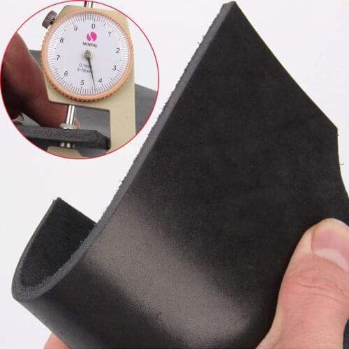 Veg tanned first layer leather genuine skin cow leather carving black color 4mm thickness paint for skin black color