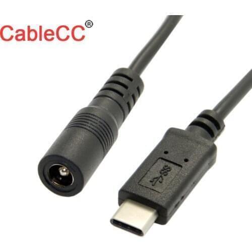 Cablecc CY USB 3.1 Type C USB-C to DC 5.5 2.5mm Power Jack Extension Charge Cable 10cm