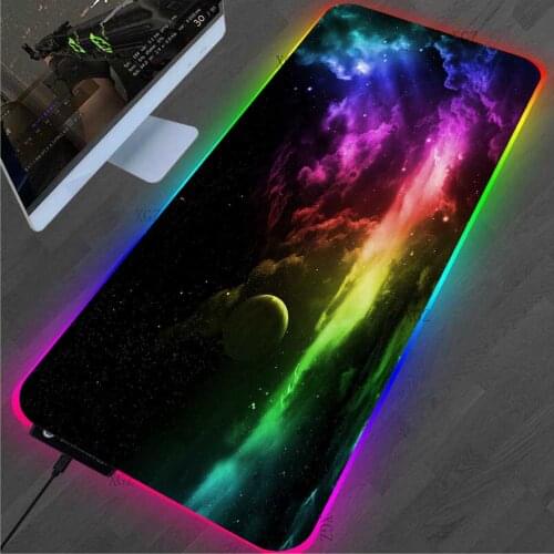 XGZ Starry Sky RGB Gamer Speed Edition Computer Notebook PC Non-slip Keyboard Mat Luminous LED Rug Mousepad XxL Gaming Desk
