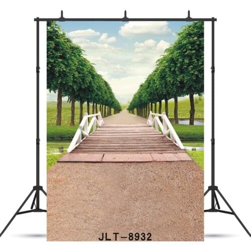 Green Tree Bridge Vinyl Photographic Background Custom For Baby New Born Shower Children Portrait Backdrop Photocall Studio