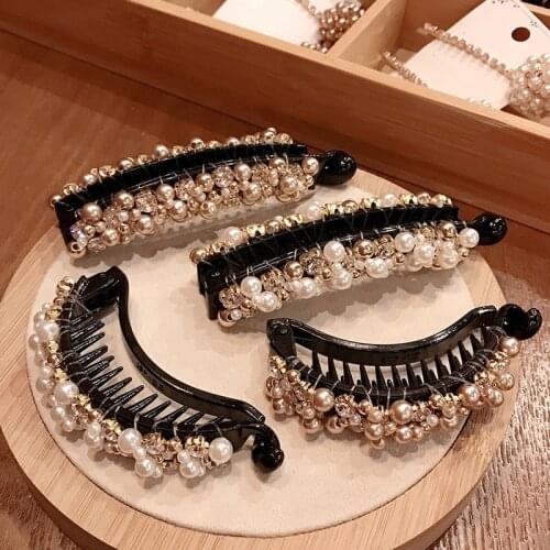 2020 New Korea Style Girl Simple Hair Pins Pearl Elastic Hair Clips for Women Fashion Hair Accessories