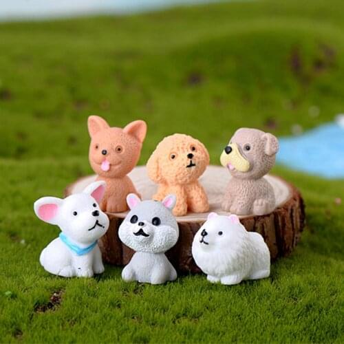 1 Pcs Bear Dog Figurine Miniatures Home Decoration Kawaii Accessories Desk Garden Decor