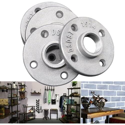 10pcs 1/2"Aluminum Decorative Malleable Iron Floor/Wall Flange DN15 Flange Piece Hardware Tool Malleable Pipe Fittings