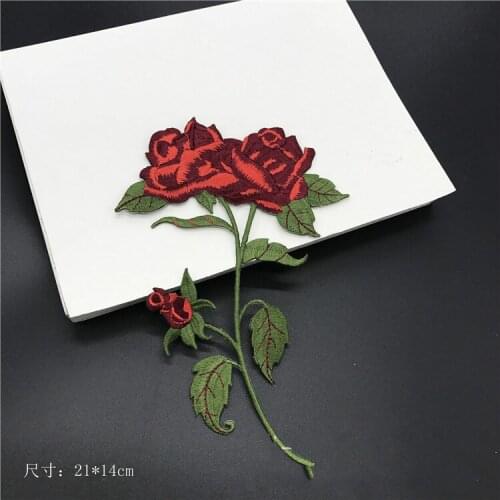 20pcs Rose Embroidered Patches For Clothes Applique Iron On Clothing Lace Dress Badges Ecusson Fleur Thermocollante Bordados