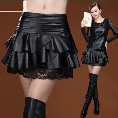 2020 summer and spring new skirt high waist pleated skirt anti-glare PU hakama shorts skirt DQ1223