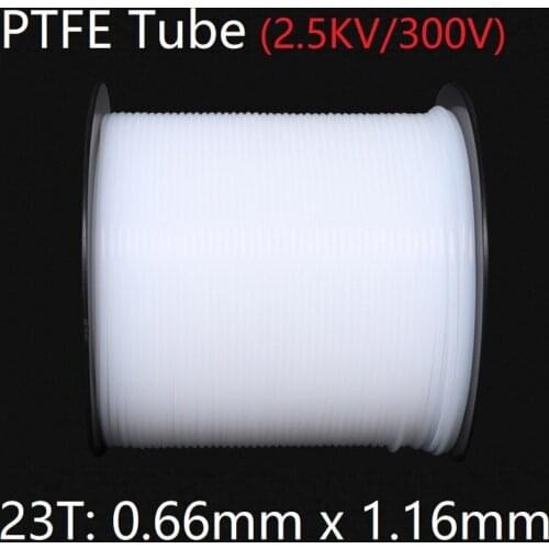 23T 0.66mm x 1.16mm PTFE Tube F46 Insulated Capillary Heat Protector Transmit Hose Rigid Temperature Corrosion Resistance 300V
