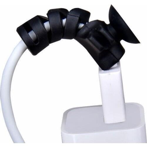 4Pcs Suction Cup Charging Cable Protector For Phone Cable Holder Winder Clip For USB Charger Cord Management Cable Organizer