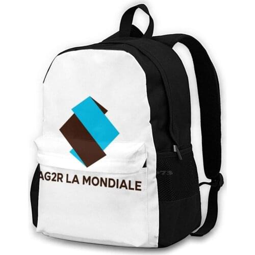 Ag2R La Mondiale - Large Capacity Fashion Backpack Laptop Travel Bags Ag2R La Mondiale Ag2R Cyclist Cyclism Le Race Bikes Bike