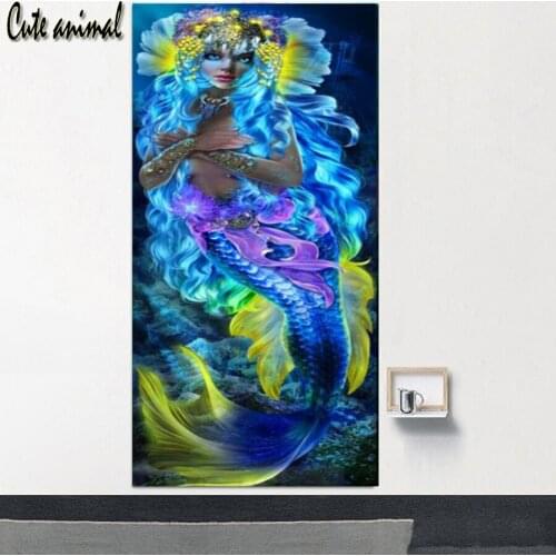 DIY Diamond Painting Blue mermaid 5d Cross Stitch Diamond Mosaic Pattern Full Round Square Diamond Embroidery Amazing artworks