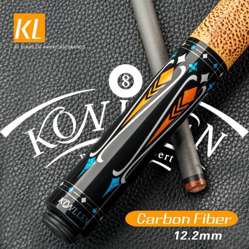 KONLLEN Carbon Energy Full Carbon Fiber Pool Cue Shaft 12.5mm Stick 3/8*8 Pin Titanium Alloy Joint Cowhide Grip Technology Cue