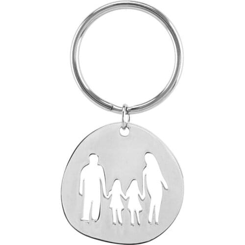 Family keychain Love Mom Dad Son Daughter Gifts Stainless Steel Pendants Boys Girls Mothers Fathers keychain For Children Kids