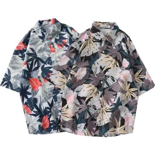 Brand Summer Hot Selling Hawaiian Mens Hawaii Beach Shirt, Men Short Sleeve Floral Loose Casual Shirts Fast Drying M-3XL