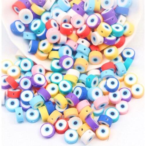 Mixed Color Evil Eye Beads Polymer Clay Beads Polymer Clay Spacer Loose Beads For Necklace DIY Bracelet Accessories