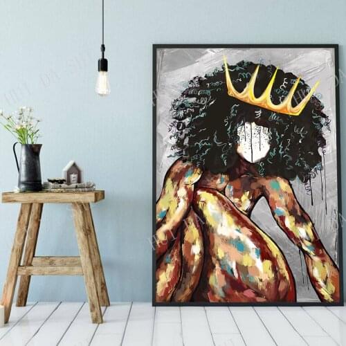 Black Queen Poster, African American Wall Art, Black History Month, Gift For Black, Black Girl Magic, Afro Queen Melenin Art