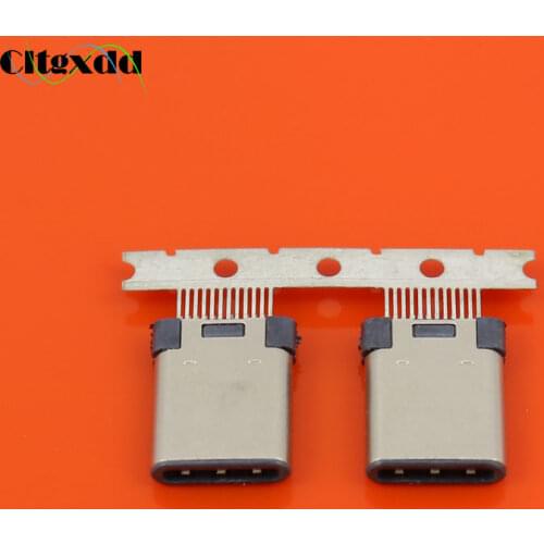 Cltgxdd 1PCS 24 Pin USB-C USB 3.1 Type C Male & Female Plug USB Type-C Jack Socket Connector SMT Welding Type