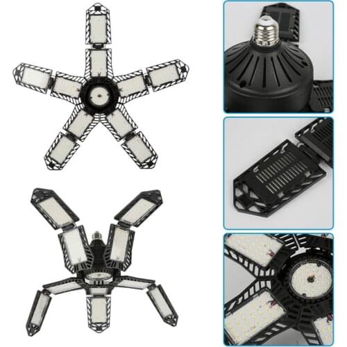 180W Deformable Industrial Lighting Folding Lamp Led Fan Garage Light Super Bright 18000LM Led High Bay Panel Lamp For Workshop