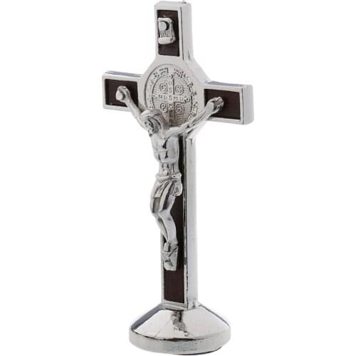 Crucifix Jesus Christ Cross Statue Figurine for Car Home Chapel Decor