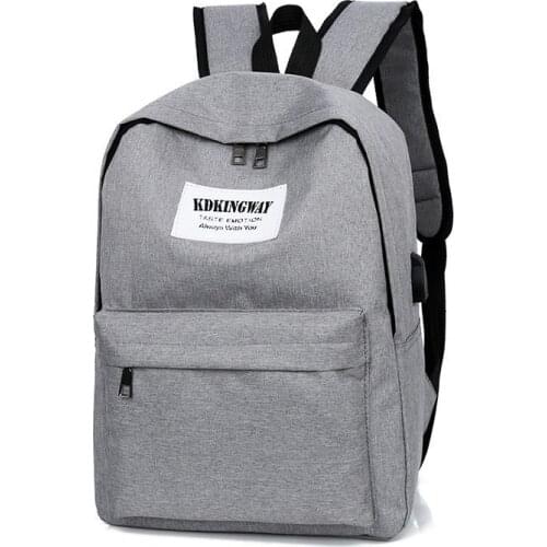 USB charging canvas backpack mens backpack women Korean student backpack travel computer bag women