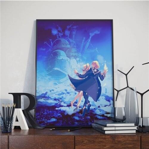 Canvas Picture Home Decor Modern Howls Moving Castle Painting Wall Art Prints Anime Movie Poster Modular Living Room No Frame