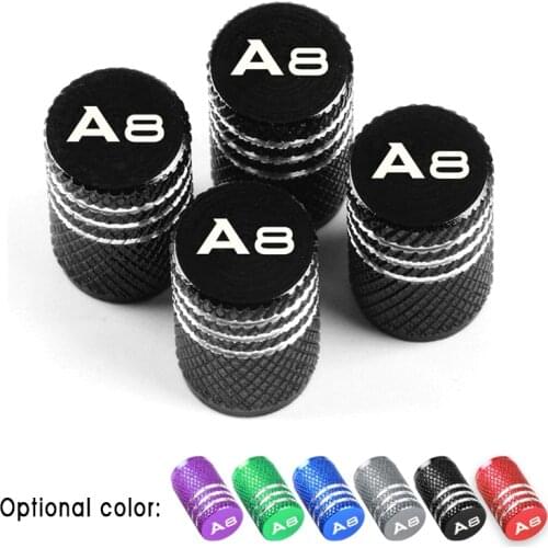 4pcs Aluminum Alloy Car Tire Wheel Valve Cap Cover Car Styling Accessorie for Audi A8 Q2 Q3 Q5 Q7 TT