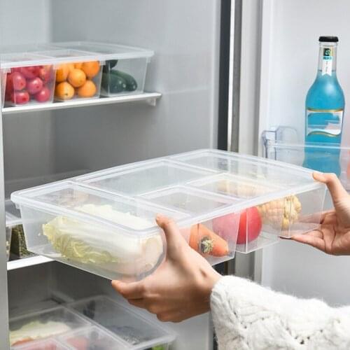 Storage Box Fresh-Keeping Box Refrigerated Food Transparent Storage Box Compartment With Lid Desktop Debris Sorting TS1