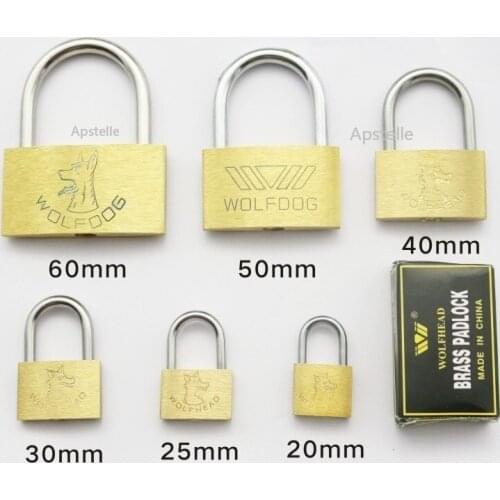 Wolf Head Brass Lock Small Locks Door Locks 20mm 25mm 30mm 40mm 50mm Not Rust Lock Core Include 3 keys Copper Padlock