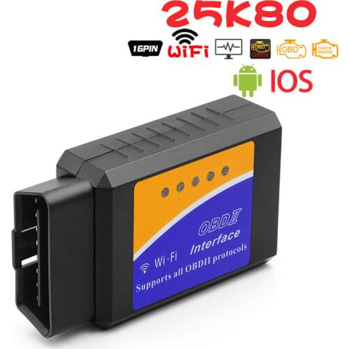 Mini OBD2 Elm327 V1.5 WIFI Car Auto Diagnostic Scan Tool V 1.5 OBD 2 elm 327 For Android/IOS/Windows OBDII Chip PIC18F25K80