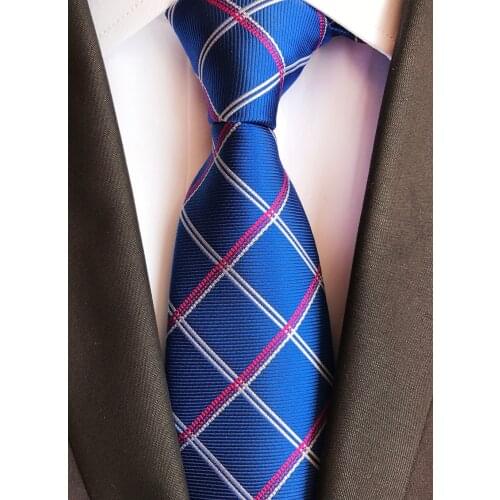 Men Classic Plaids Necktie Woven Polyester Ties