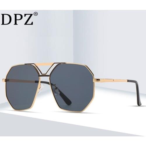2020 new fashion big frame mens metal sunglasses polygonal personality woman ocean piece aviation sunglasses Oculos De Sol