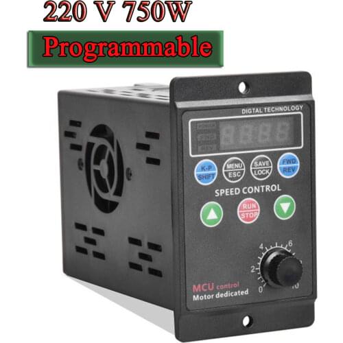 220 V Single-phase Input Three-phase Output Motor Driver Frequency Converter with Four-digit Digital Tube Display T13-750W-12-H