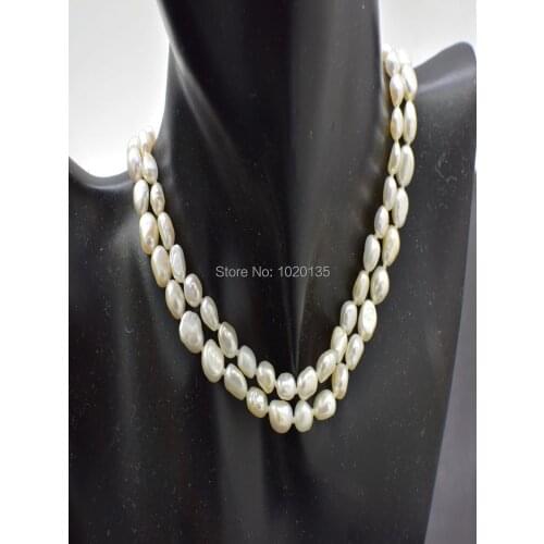 White freshwater pearl baroque 4-8mm chocker necklace 16inch nature FPPJ wholesale