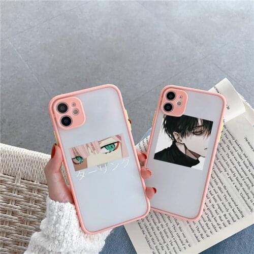 Sad Japanese Anime Aesthetic luxury shell Phone Cases matte transparent For iphone 7 8 11 12 plus mini x xs xr pro max cover