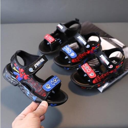2021 summer new children sandals baby toddler shoes spiderman beach shoes soft bottom non-slip boys sports sandals leisure shoes